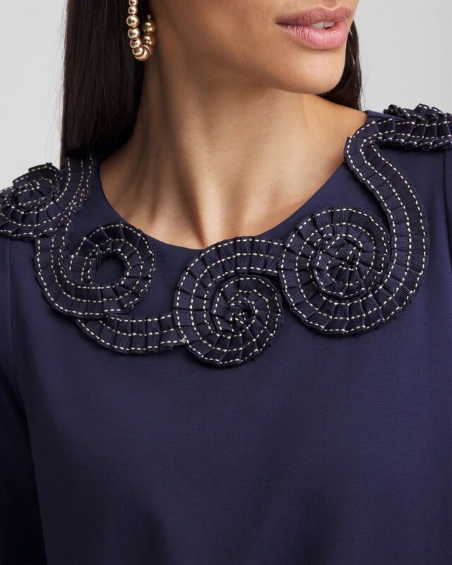 Bubble Hem Pleated Cotton Top - image 4